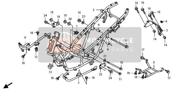 Honda FJS600D 2011 Frame voor een 2011 Honda FJS600D